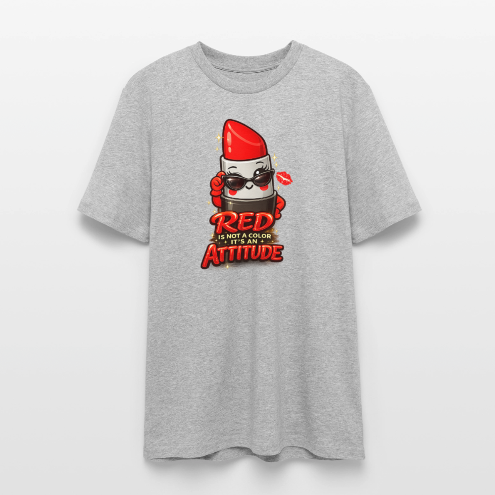 T-shirt unisexe en coton bio "Red is an attitude" – XS à 3XL - gris chiné