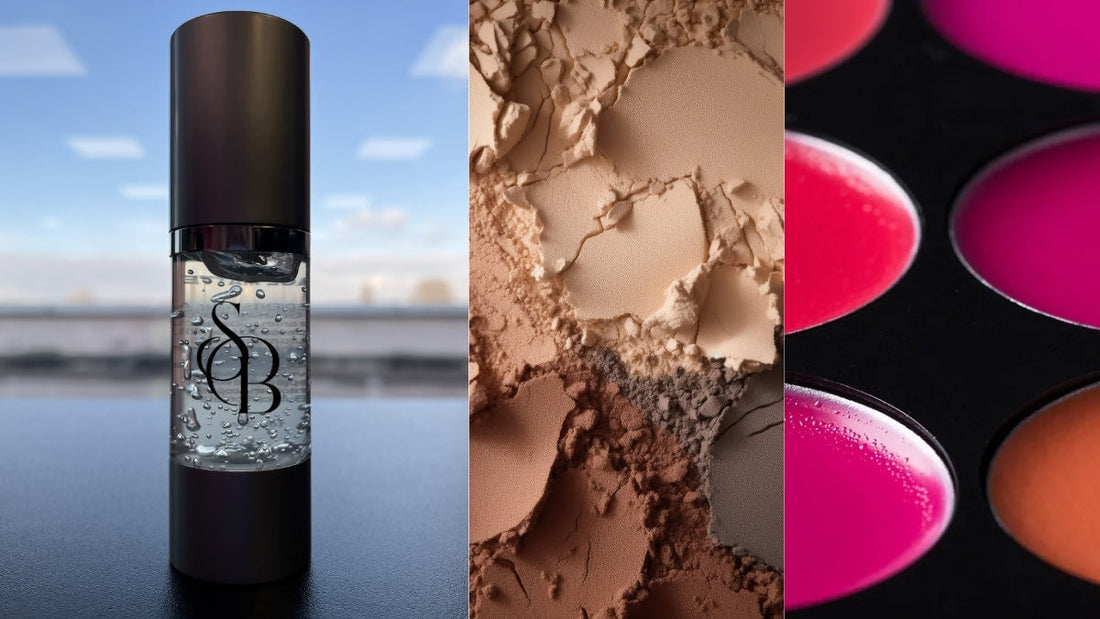 produits de maquillage professionnel SB Make-up avec pigments et textures cosmétiques cruelty free