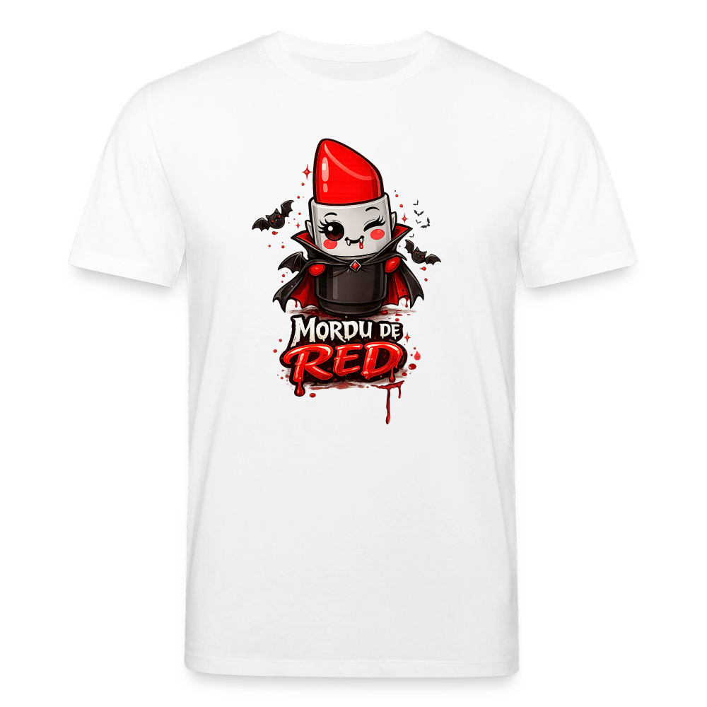 T-shirt unisexe en coton bio "Mordu de Red" – XS à 3XL - blanc