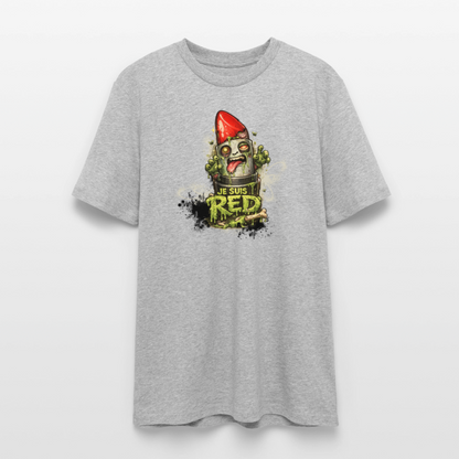 T-shirt unisexe en coton bio "Je suis Red" (zombie) – XS à 3XL - gris chiné
