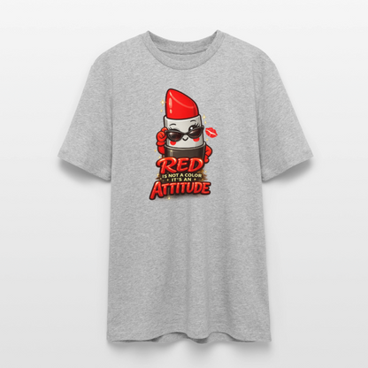 T-shirt unisexe en coton bio "Red is an attitude" – XS à 3XL - gris chiné