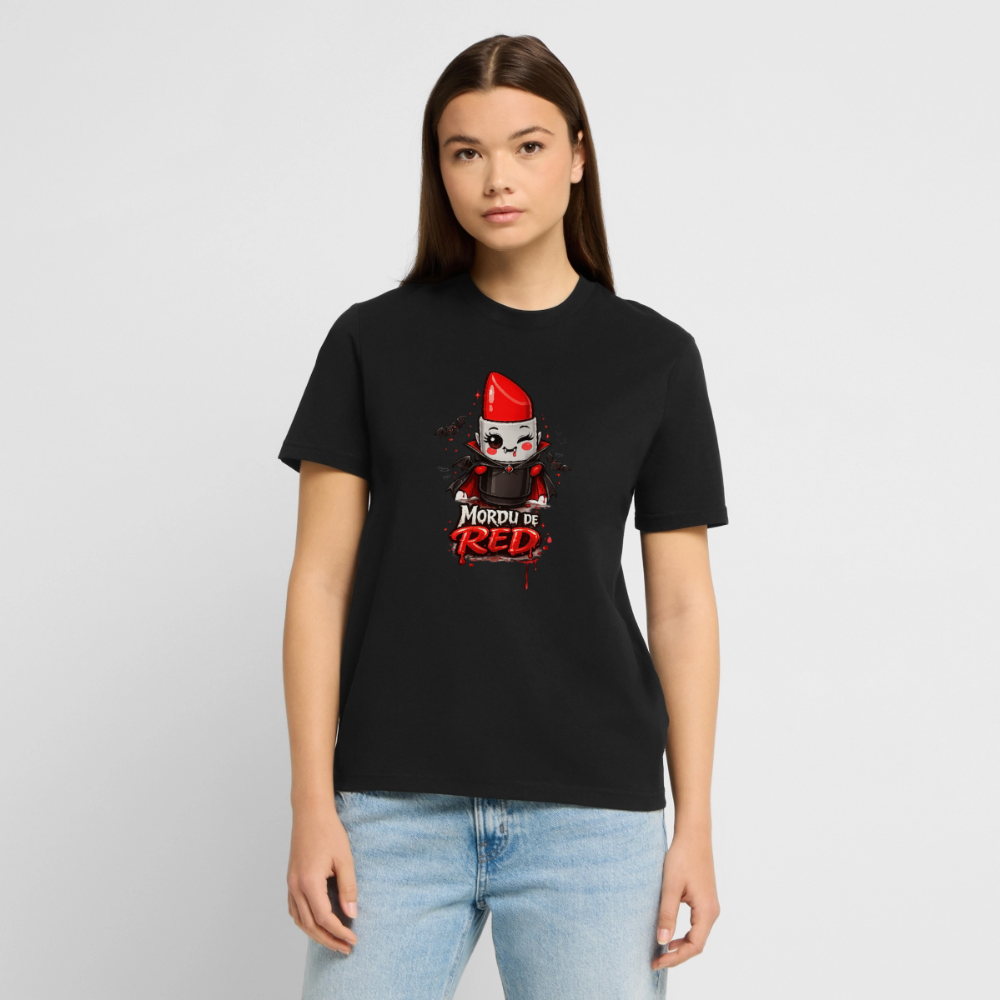 T-shirt unisexe en coton bio "Mordu de Red" – XS à 3XL - noir