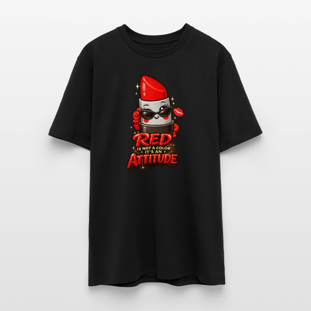 T-shirt unisexe en coton bio "Red is an attitude" – XS à 3XL - noir