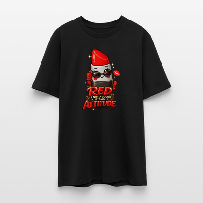 T-shirt unisexe en coton bio "Red is an attitude" – XS à 3XL - noir