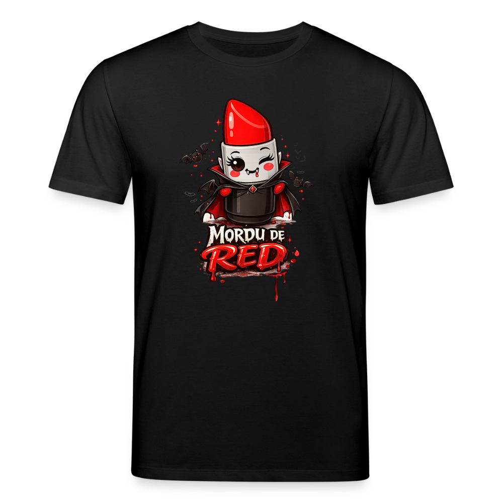 T-shirt unisexe en coton bio "Mordu de Red" – XS à 3XL - noir