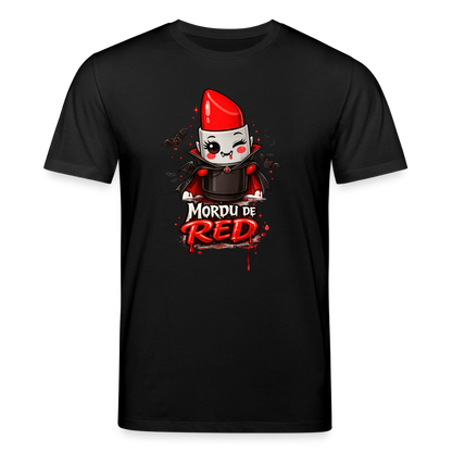 T-shirt unisexe en coton bio "Mordu de Red" – XS à 3XL - noir