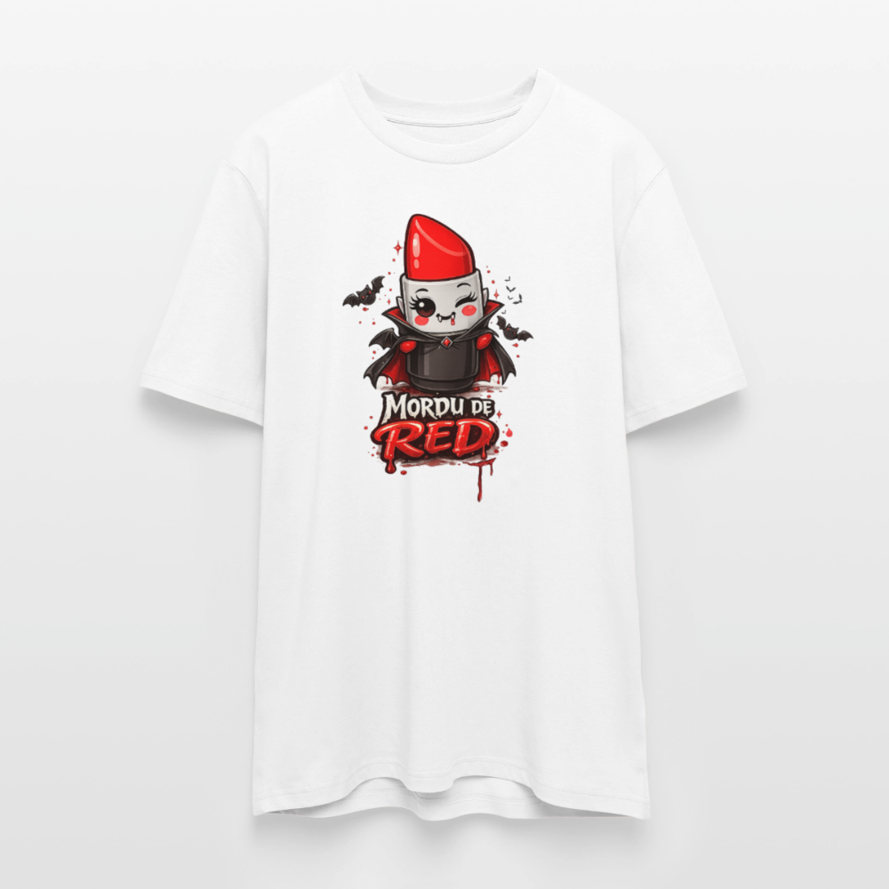 T-shirt unisexe en coton bio "Mordu de Red" – XS à 3XL - blanc