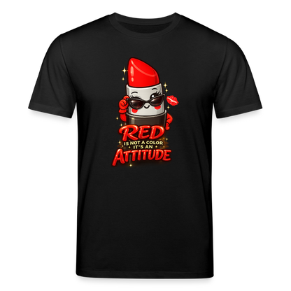 T-shirt unisexe en coton bio "Red is an attitude" – XS à 3XL - noir