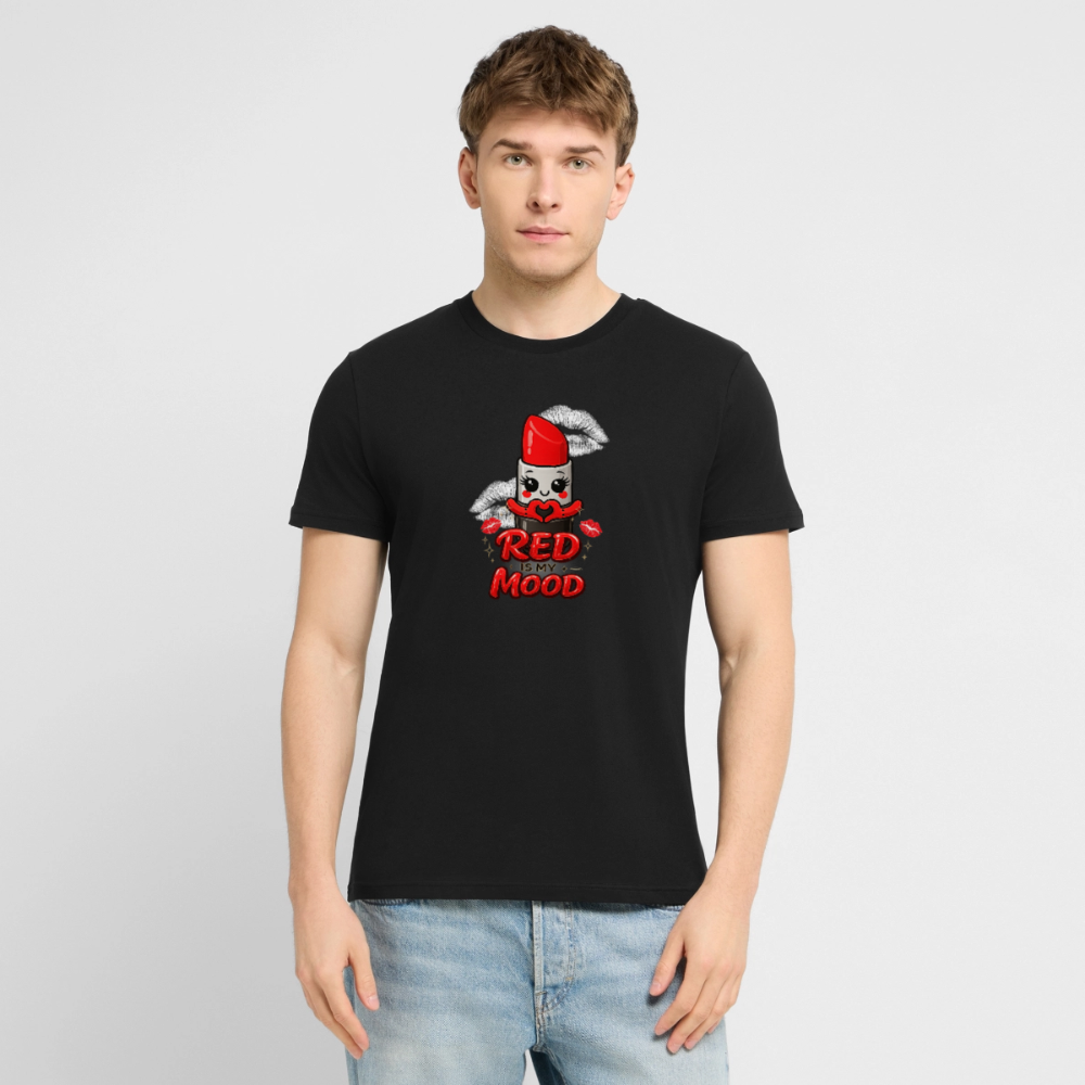 T-shirt unisexe en coton bio "Red is my mood" – XS à 3XL - noir