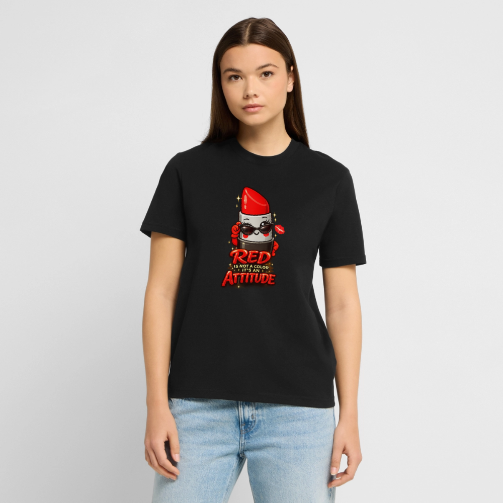 T-shirt unisexe en coton bio "Red is an attitude" – XS à 3XL - noir