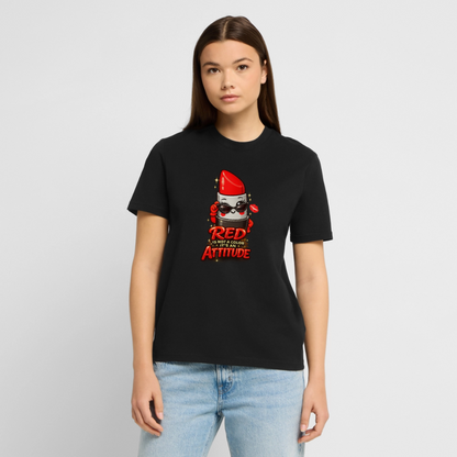 T-shirt unisexe en coton bio "Red is an attitude" – XS à 3XL - noir
