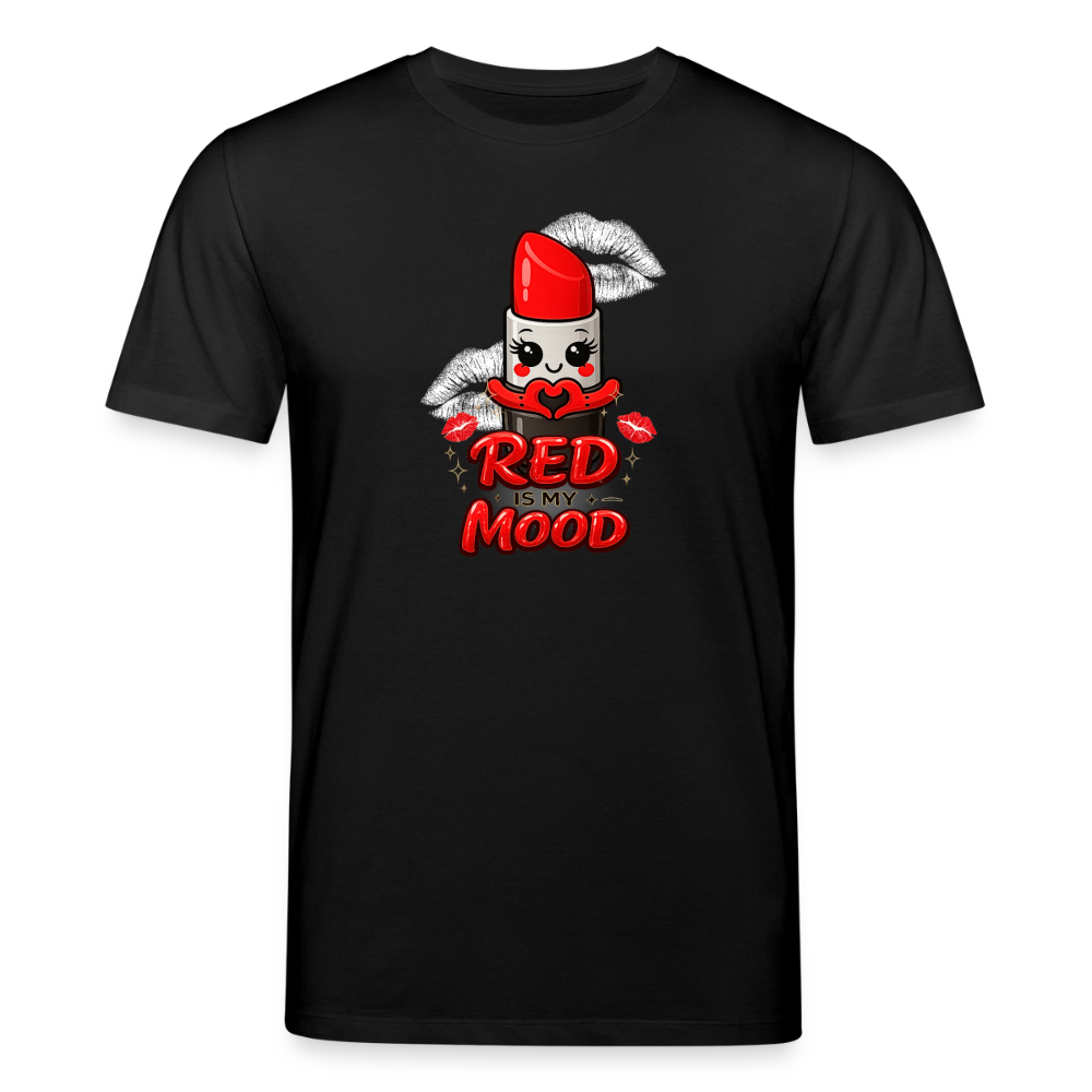 T-shirt unisexe en coton bio "Red is my mood" – XS à 3XL - noir