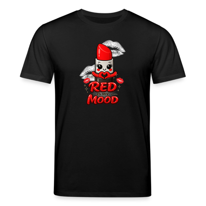 T-shirt unisexe en coton bio "Red is my mood" – XS à 3XL - noir