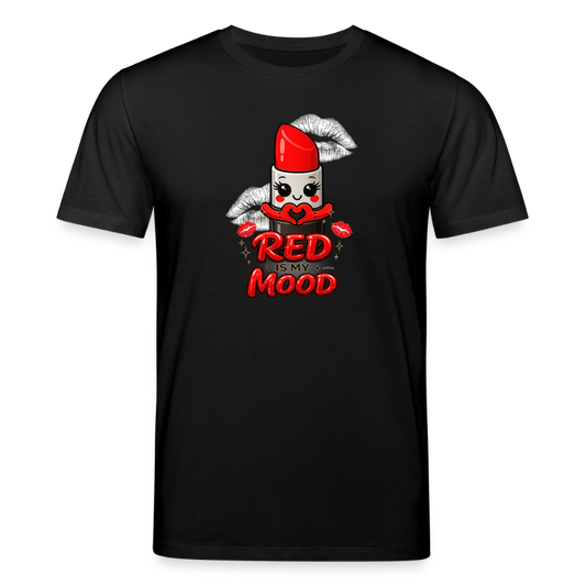 T-shirt unisexe en coton bio "Red is my mood" – XS à 3XL - noir