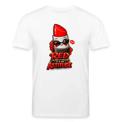T-shirt unisexe en coton bio "Red is an attitude" – XS à 3XL - blanc