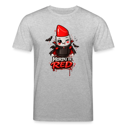 T-shirt unisexe en coton bio "Mordu de Red" – XS à 3XL - gris chiné