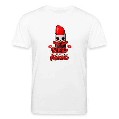 T-shirt unisexe en coton bio "Red is my mood" – XS à 3XL - blanc
