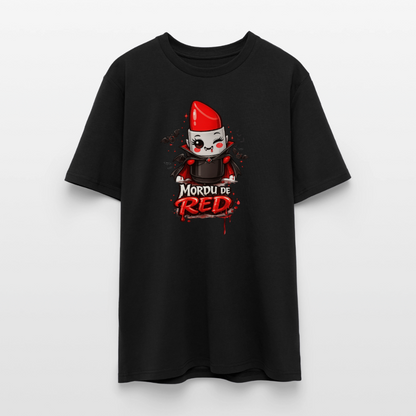 T-shirt unisexe en coton bio "Mordu de Red" – XS à 3XL - noir