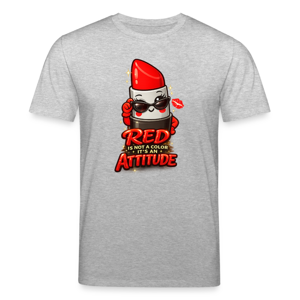 T-shirt unisexe en coton bio "Red is an attitude" – XS à 3XL - gris chiné