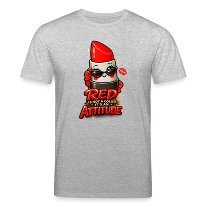 T-shirt unisexe en coton bio "Red is an attitude" – XS à 3XL - gris chiné