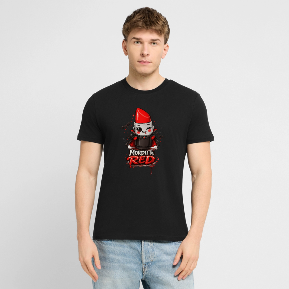 T-shirt unisexe en coton bio "Mordu de Red" – XS à 3XL - noir