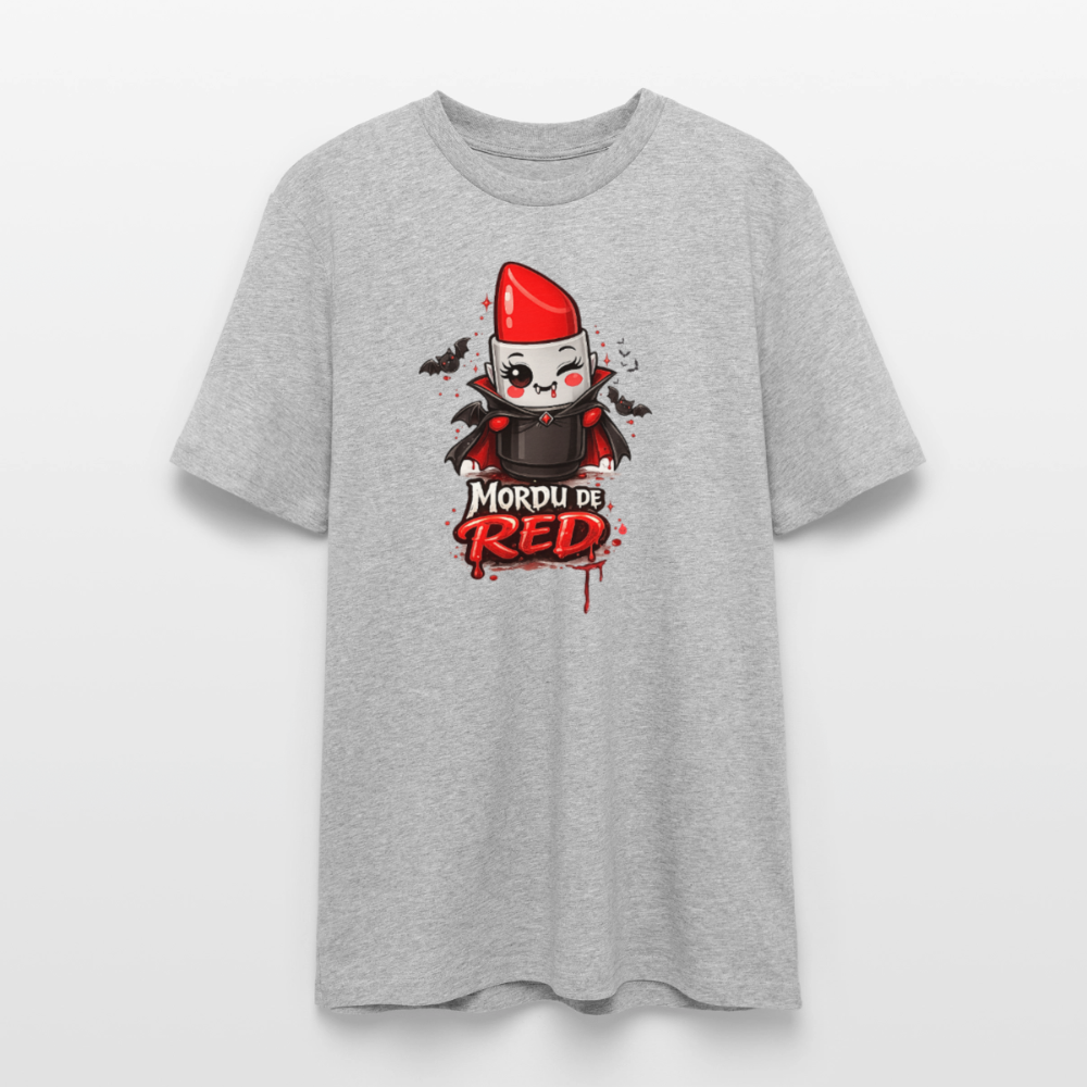 T-shirt unisexe en coton bio "Mordu de Red" – XS à 3XL - gris chiné