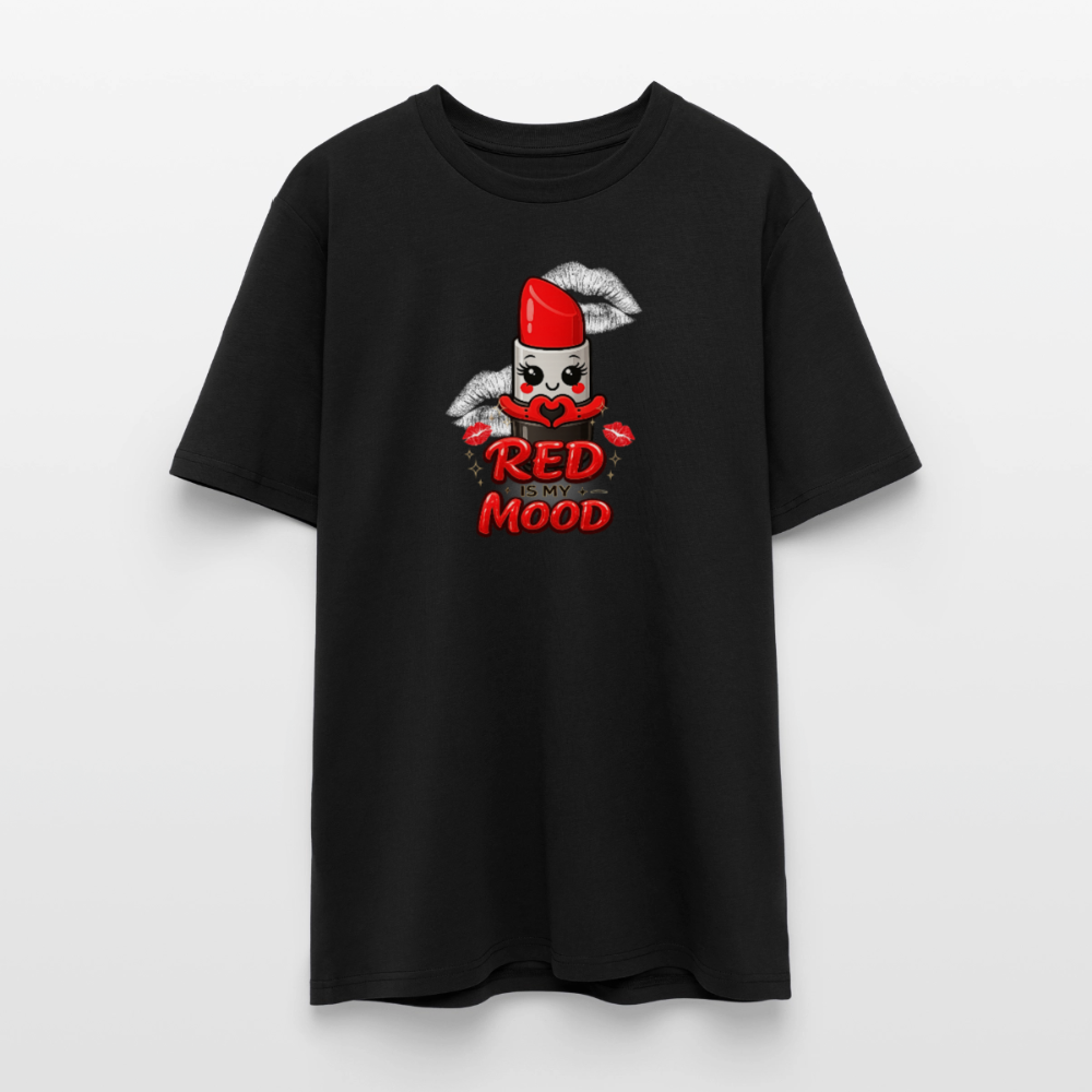 T-shirt unisexe en coton bio "Red is my mood" – XS à 3XL - noir