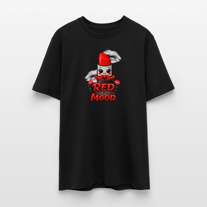 T-shirt unisexe en coton bio "Red is my mood" – XS à 3XL - noir